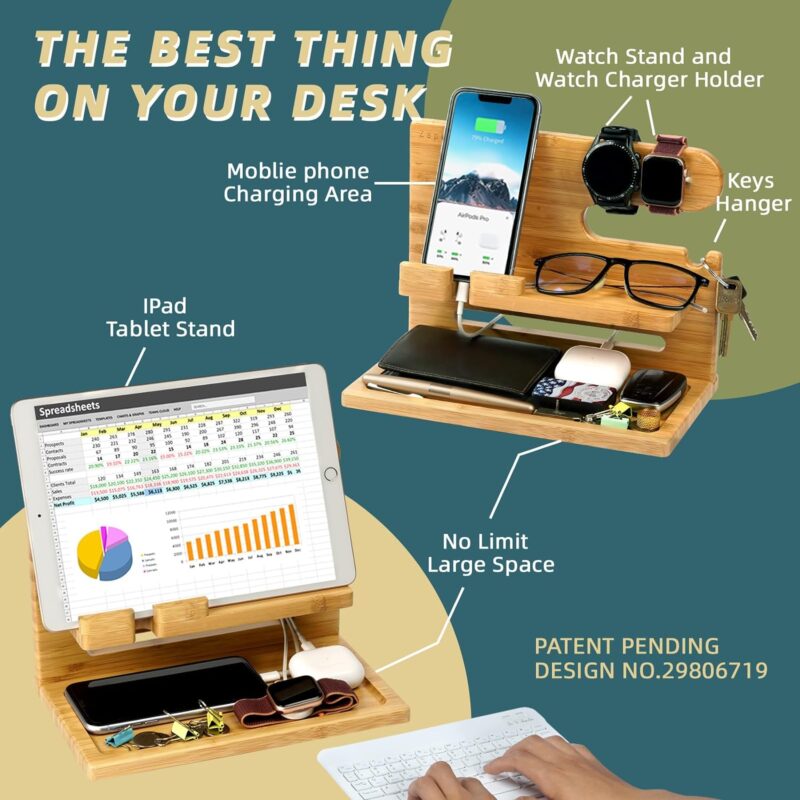 Zapuvo® Wood Phone Docking Station Bamboo - Image 2