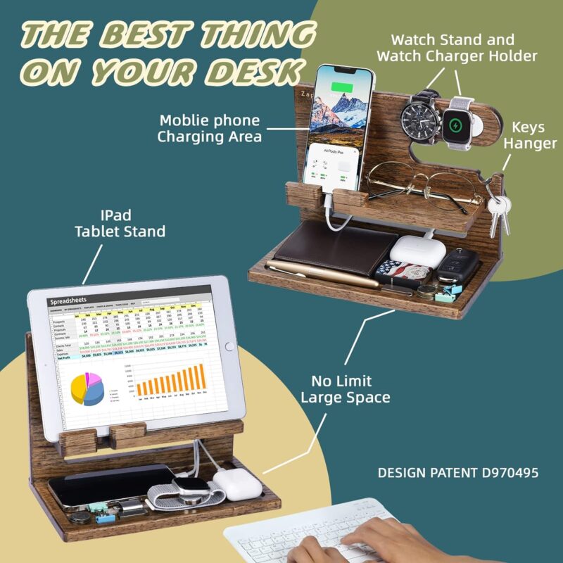Zapuvo® Wood Phone Docking Station Umber - Image 2