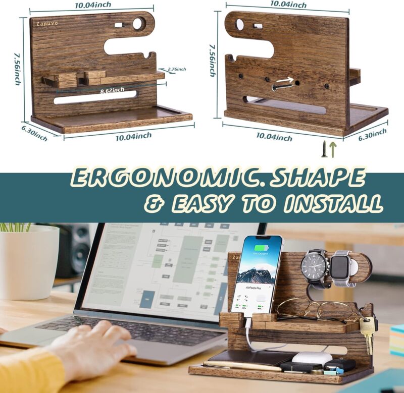 Zapuvo® Wood Phone Docking Station Umber - Image 6