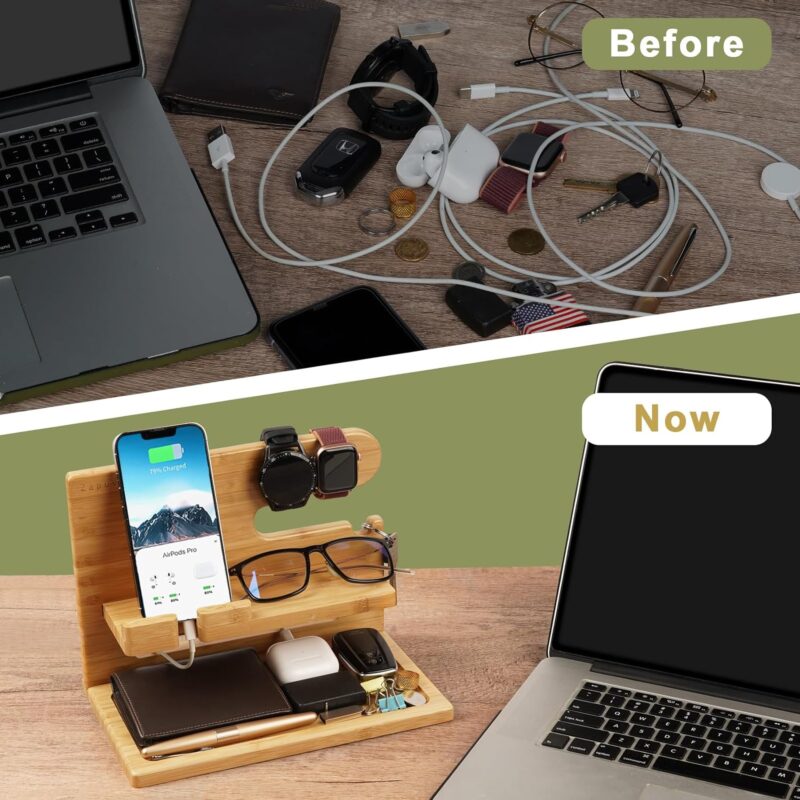 Zapuvo® Wood Phone Docking Station Bamboo - Image 6