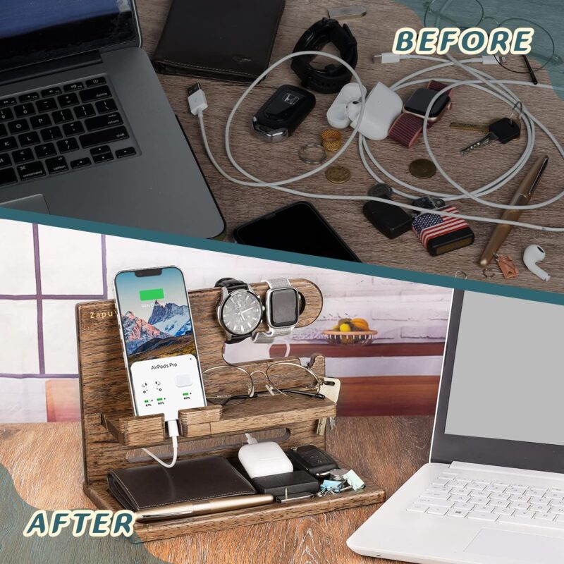 Zapuvo® Wood Phone Docking Station Umber - Image 5