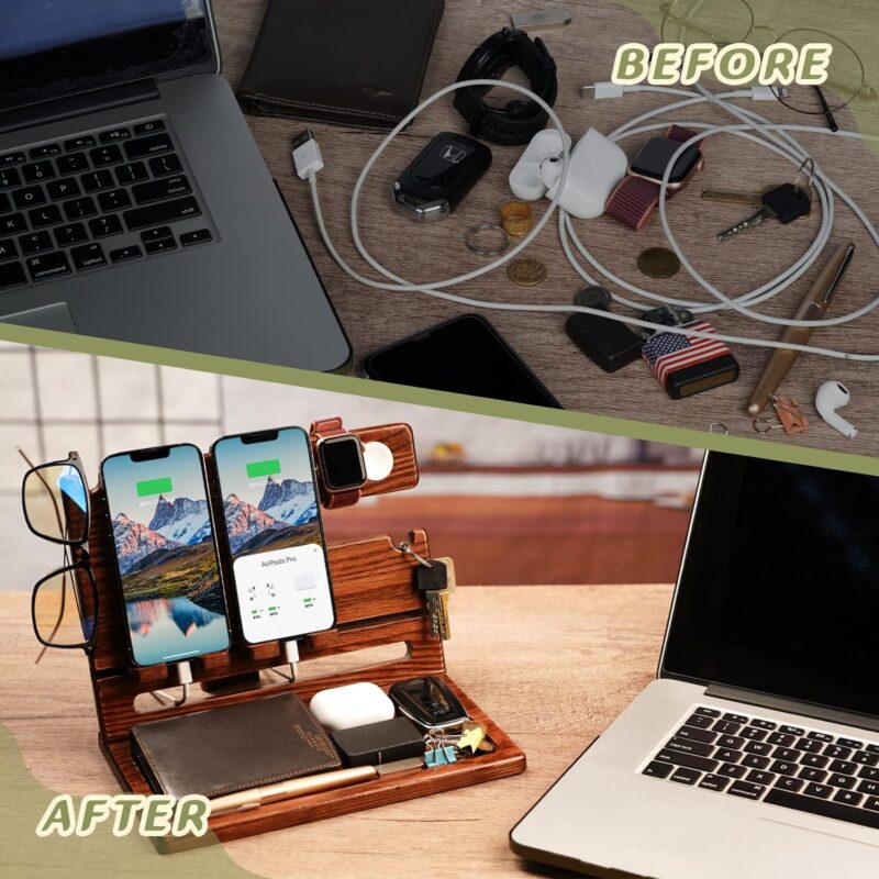 Zapuvo® Wood Phone Docking Station Amber - Image 3
